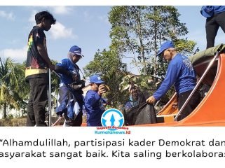 Ketua DPC Partai Demokrat Kota Samarinda, Muhammad Barkati, mengatakan kegiatan tersebut melibatkan kader Demokrat, masyarakat, dan penggiat lingkungan untuk bersama-sama menjaga kebersihan, khususnya di kawasan Sungai Karang Mumus. Foto: Yana Ashari.