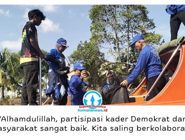 Ketua DPC Partai Demokrat Kota Samarinda, Muhammad Barkati, mengatakan kegiatan tersebut melibatkan kader Demokrat, masyarakat, dan penggiat lingkungan untuk bersama-sama menjaga kebersihan, khususnya di kawasan Sungai Karang Mumus. Foto: Yana Ashari.