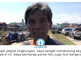 Peraih Kalpataru Tingkat Nasional 2023 asal Samarinda, Kalimantan Timur, Misman, mengapresiasi Gerakan Langit Biru Indonesia Asri yang digelar Partai Demokrat. Menurutnya, kepedulian terhadap kebersihan sungai harus menjadi gerakan bersama dan dilakukan secara berkelanjutan. Foto: Yana Ashari.