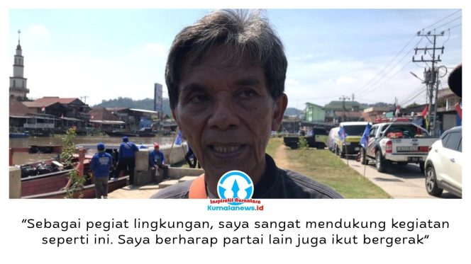 
 Peraih Kalpataru Tingkat Nasional 2023 asal Samarinda, Kalimantan Timur, Misman, mengapresiasi Gerakan Langit Biru Indonesia Asri yang digelar Partai Demokrat. Menurutnya, kepedulian terhadap kebersihan sungai harus menjadi gerakan bersama dan dilakukan secara berkelanjutan. Foto: Yana Ashari.