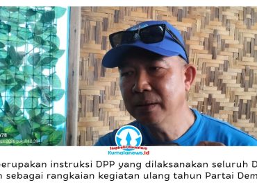 Ketua Fraksi Partai Demokrat DPRD Kota Samarinda, Viktor Yuan, menegaskan pentingnya meningkatkan kepedulian terhadap lingkungan melalui aksi nyata. Hal tersebut disampaikannya saat mengikuti Gerakan Langit Biru, Laskar Langit Biru Indonesia Asri di Samarinda, Jumat (28/8/2026). Foto: Yana Ashari.