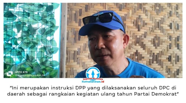 Ketua Fraksi Partai Demokrat DPRD Kota Samarinda, Viktor Yuan, menegaskan pentingnya meningkatkan kepedulian terhadap lingkungan melalui aksi nyata. Hal tersebut disampaikannya saat mengikuti Gerakan Langit Biru, Laskar Langit Biru Indonesia Asri di Samarinda, Jumat (28/8/2026). Foto: Yana Ashari.