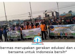 Pengelola Bank Sampah Unit Kampung KB Makmur Lestari, Imam Chudori, mendorong masyarakat aktif menjaga kebersihan melalui edukasi dan pengelolaan sampah berkelanjutan dalam Gerakan Bersama Masyarakat untuk Indonesia Bersih (Gebermas), Sabtu (29/8/2026). Foto: Yana Ashari.
