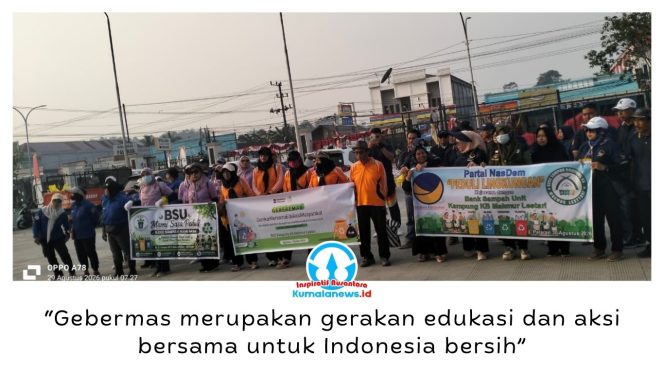 
 Pengelola Bank Sampah Unit Kampung KB Makmur Lestari, Imam Chudori, mendorong masyarakat aktif menjaga kebersihan melalui edukasi dan pengelolaan sampah berkelanjutan dalam Gerakan Bersama Masyarakat untuk Indonesia Bersih (Gebermas), Sabtu (29/8/2026). Foto: Yana Ashari.