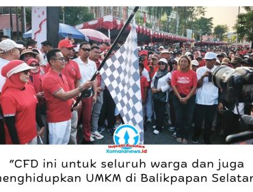 Wali Kota Balikpapan Rahmad Mas’ud mengatakan, CFD di Taman Tiga Generasi menjadi ruang alternatif bagi masyarakat untuk berolahraga, berkumpul bersama keluarga, sekaligus mendorong pertumbuhan UMKM di Balikpapan Selatan. Foto: M Hilmansyah.