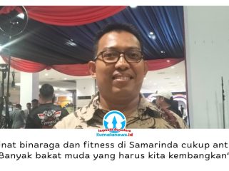 Ketua PBFI Kota Samarinda, Iptu Muh. Rizal M. Zain, S.H., M.H., mengatakan tingginya antusiasme masyarakat menjadi modal penting dalam mengembangkan olahraga binaraga dan fitness di Samarinda. Foto: Yana Ashari.