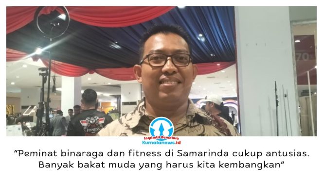 
 Ketua PBFI Kota Samarinda, Iptu Muh. Rizal M. Zain, S.H., M.H., mengatakan tingginya antusiasme masyarakat menjadi modal penting dalam mengembangkan olahraga binaraga dan fitness di Samarinda. Foto: Yana Ashari.