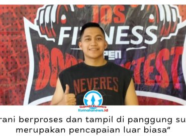 Owner JOS Fitness Samarinda, Ahmad Syahrul Romadoni, mengapresiasi keberanian dan kerja keras peserta dalam JOS Fitness Open Body Contest 2026 di Mall Samarinda Square, Minggu (23/8/2026). Foto: Yana Ashari.