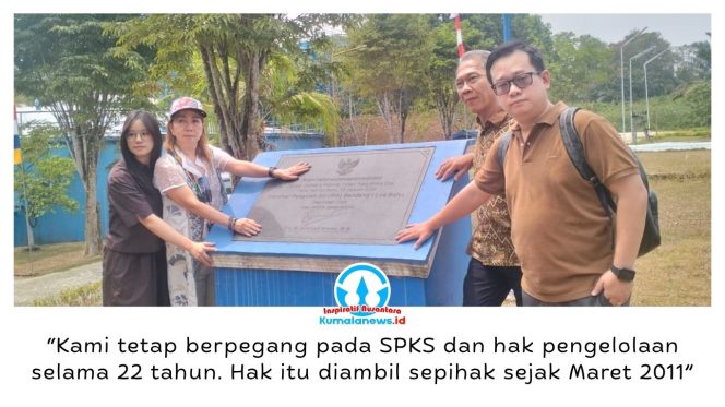 
 Direktur PT Wahana Abdi Tirtatehnika Sejati (WATS), Sunani Soewandi, Kepala Cabang PT WATS Nindia, dan rombongan berfoto bersama di lokasi pengelolaan IPA Bendang 1, Selasa (1/9/2026). Foto: Yana Ashari.