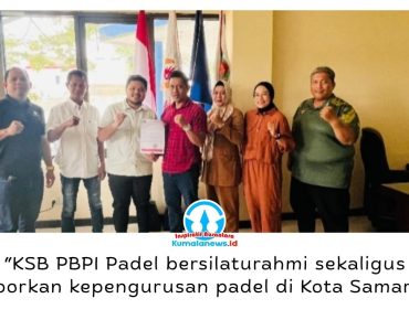 Ketua Umum KONI Kota Samarinda, Wahyudi, bersama jajaran menerima kunjungan pengurus PBPI Padel Kota Samarinda untuk bersilaturahmi sekaligus memperkenalkan kepengurusan padel di tingkat kota, Selasa (1/9/2026).