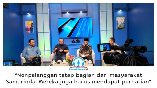 
 Ketua Komisi II DPRD Kota Samarinda Iswandi menjadi narasumber dalam Dialog Publika bertajuk “Menjamin Pasokan Air Samarinda di Tengah Darurat Kekeringan” di Studio 2 TVRI Kaltim, Kamis (3/9/2026). Foto: Yana Ashari.