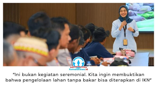 
 Otorita IKN memperkuat pencegahan karhutla melalui Workshop Pengelolaan Lahan Tanpa Bakar (PLTB) pada Selasa (1/9/2026). Kegiatan ini mendorong petani meninggalkan metode tebang dan bakar melalui penerapan teknik pengolahan tanah, pembuatan kompos, dan penggunaan mulsa organik. Foto: Humas Otorita IKN.