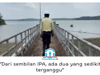 Kondisi Waduk Manggar yang mengalami penyusutan akibat kemarau panjang dan menjadi salah satu sumber air baku PTMB, Senin (7/9/2026). Foto: M Hilmansyah.