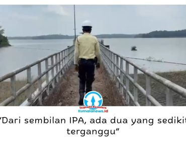Kondisi Waduk Manggar yang mengalami penyusutan akibat kemarau panjang dan menjadi salah satu sumber air baku PTMB, Senin (7/9/2026). Foto: M Hilmansyah.