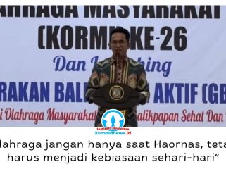 Wali Kota Balikpapan Dr. H. Rahmad Mas’ud menegaskan olahraga harus menjadi kebiasaan sehari-hari masyarakat, bukan hanya dilakukan saat peringatan Haornas. Foto: M Hilmansyah.