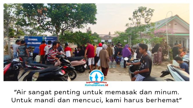 
 Krisis air bersih di Kecamatan Palaran, Samarinda, semakin memprihatinkan. Ratusan kepala keluarga terpaksa mengantre menggunakan galon dan jeriken sejak pagi hingga larut malam demi memenuhi kebutuhan air sehari-hari.