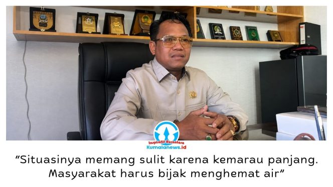 
 Anggota DPRD Kota Samarinda, Samri Shaputra, menilai kondisi air bersih saat ini dipengaruhi kemarau panjang yang berdampak pada menurunnya ketersediaan air baku. Foto: Yana Ashari.