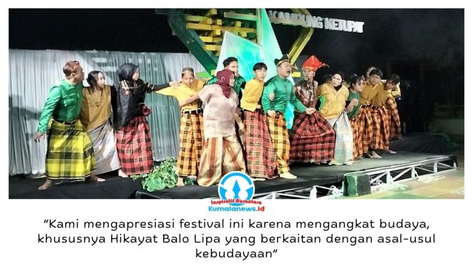 
 Ketua Pokdarwis Kampung Ketupat Samarinda Seberang, Abdul Aziz, mengapresiasi pengangkatan kisah Balo Lipa yang dinilai memiliki nilai budaya kuat dan berkaitan dengan sejarah masyarakat Bugis, khususnya etnis Wajo, di Samarinda Seberang. Foto: Yana Ashari.