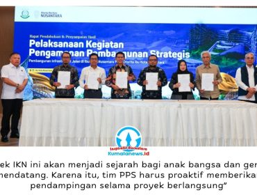 Otorita IKN menerima persetujuan PPS untuk tiga paket pekerjaan jalan TA 2026–2027, sekaligus hasil Exit Meeting tujuh paket peningkatan jalan KIPP 1B–1C Tahun 2025 yang telah rampung 100 persen. Foto: Humas Otorita IKN.