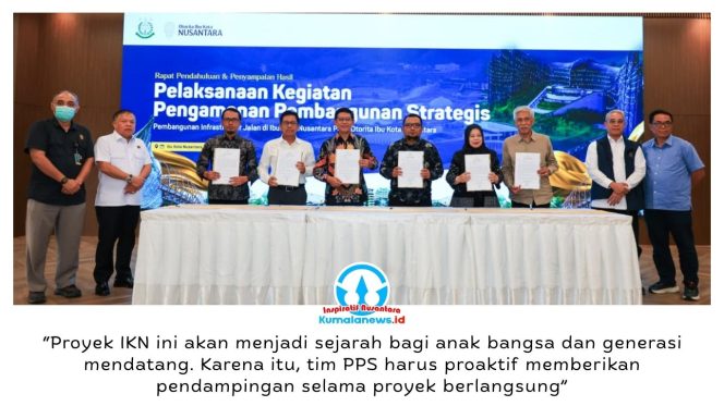 
 Otorita IKN menerima persetujuan PPS untuk tiga paket pekerjaan jalan TA 2026–2027, sekaligus hasil Exit Meeting tujuh paket peningkatan jalan KIPP 1B–1C Tahun 2025 yang telah rampung 100 persen. Foto: Humas Otorita IKN.