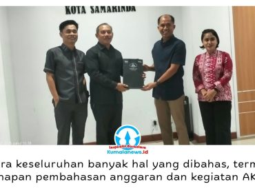 DPRD Kota Samarinda menerima kunjungan kerja DPRD Kota Bontang untuk membahas penyelarasan RKPD dan RAPBD Tahun Anggaran 2027, sekaligus bertukar informasi terkait pembahasan anggaran dan kegiatan alat kelengkapan dewan (AKD), Jumat (18/9/2026). Foto: Yana Ashari.
