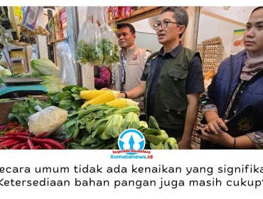 Tim Satgas Pangan DP3 Balikpapan bersama Indagsi Ditreskrimsus Polda Kaltim memantau harga dan ketersediaan bapokting di Pasar Klandasan, Jumat (18/9/2026). Foto: M Hilmansyah.