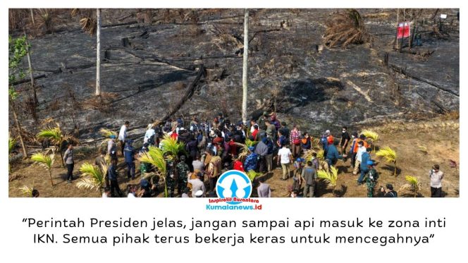 
 Kualitas udara di Kawasan Inti Pusat Pemerintahan (KIPP) IKN masih dalam kondisi baik berdasarkan pengukuran Air Quality Index (AQI) oleh Otorita IKN. Di tengah ancaman karhutla, Otorita IKN bersama Kementerian Kehutanan, BNPB, TNI/Polri, dan Pemprov Kaltim meninjau lokasi bekas kebakaran di kawasan Bukit Tengkorak dan Tahura Bukit Soeharto, Senin (14/9/2026), untuk memperkuat kesiapsiagaan dan mencegah munculnya kembali titik api. Foto: Humas Otorita IKN.