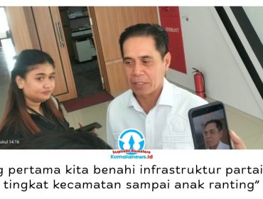 Ketua DPRD Samarinda sekaligus Ketua DPC Partai Gerindra Samarinda, Helmi Abdullah, menyebut Gerindra mulai membenahi struktur organisasi hingga tingkat kecamatan dan anak ranting sebagai bagian dari persiapan menghadapi Pilwali Samarinda 2029. Foto: Yana Ashari.
