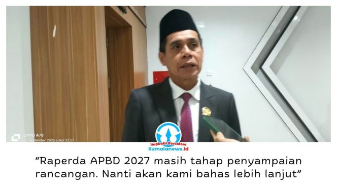 
 Ketua DPRD Kota Samarinda Helmi Abdullah menegaskan keberlanjutan pekerjaan, pembangunan infrastruktur, pelayanan publik, dan penanganan kondisi darurat menjadi perhatian dalam pembahasan anggaran daerah. Foto: Yana Ashari.
