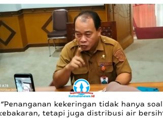 Kepala BPBD Kota Samarinda, Suwarso, mengatakan penanganan kekeringan dilakukan secara menyeluruh, mencakup penanganan karhutla, distribusi air bersih, serta pemenuhan kebutuhan air untuk sektor pertanian. Foto: Yana Ashari.