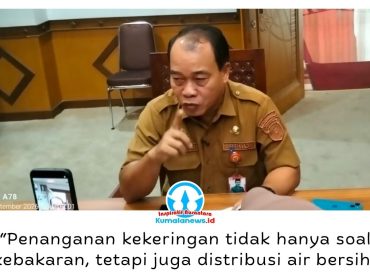 Kepala BPBD Kota Samarinda, Suwarso, mengatakan penanganan kekeringan dilakukan secara menyeluruh, mencakup penanganan karhutla, distribusi air bersih, serta pemenuhan kebutuhan air untuk sektor pertanian. Foto: Yana Ashari.