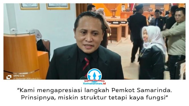 
 Anggota Komisi IV DPRD Kota Samarinda Anhar menilai penataan dan penggabungan sejumlah OPD dapat meningkatkan efisiensi pemerintahan tanpa mengurangi kualitas pelayanan kepada masyarakat. Foto: Yana Ashari.