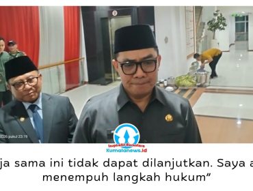 Wali Kota Samarinda Andi Harun memastikan kerja sama Pemkot Samarinda dengan PT Wahana Abdi Tirta Tehnika Sejati (WATS) tidak dilanjutkan dalam skema saat ini setelah dilakukan evaluasi terhadap pelaksanaan perjanjian kerja sama. Foto: Yana Ashari.