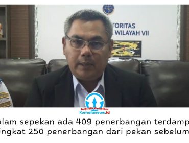 Kepala Otban Wilayah VII Ferdinan Nurdin menyampaikan bahwa penurunan jarak pandang akibat kabut asap menjadi salah satu faktor yang memengaruhi operasional penerbangan di sejumlah bandara. Foto: M Hilmansyah.