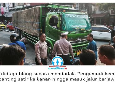 Kecelakaan terjadi di Jalan Soekarno-Hatta, kawasan Turunan Rapak, Balikpapan Utara, Kamis (24/9/2026) pagi. Truk bermuatan sembako diduga mengalami gangguan rem hingga menabrak sepeda motor dari arah berlawanan. Foto: M Hilmansyah.