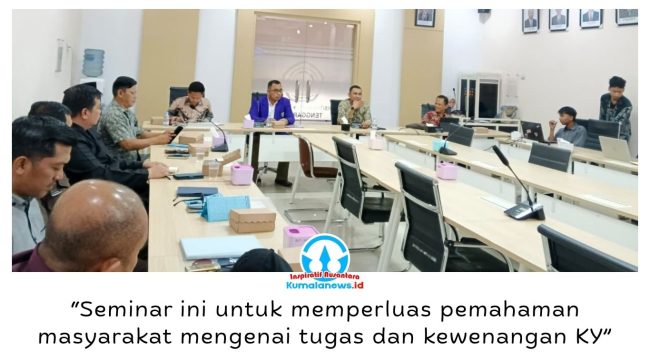 Komisi Yudisial (KY) Penghubung Wilayah Kalimantan Timur mendorong masyarakat aktif mengawasi integritas dan perilaku hakim melalui pemantauan persidangan serta pelaporan dugaan pelanggaran kode etik dalam Seminar Edukasi Publik di Unikarta, Tenggarong, Rabu (23/9/2026). Foto: Indirwan.