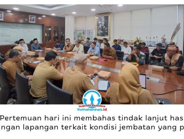 Rapat Koordinasi Penanganan Jembatan Patah di Desa Bukit Pariaman, Kecamatan Tenggarong Seberang, yang difasilitasi Pemerintah Kabupaten Kutai Kartanegara. Foto: Indirwan.