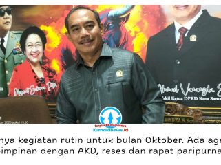 Wakil Ketua II DPRD Kota Samarinda, Ahmad Vananzda, memimpin Rapat Pimpinan (Rapim) dan Badan Musyawarah (Banmus) untuk menyusun agenda kelembagaan Oktober 2026, meliputi kegiatan AKD, masa reses, rapat paripurna, dan pembahasan sejumlah Raperda, Rabu (30/9/2026). Foto: Yana Ashari.