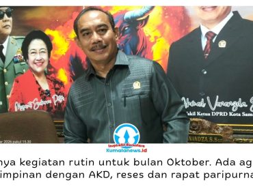Wakil Ketua II DPRD Kota Samarinda, Ahmad Vananzda, memimpin Rapat Pimpinan (Rapim) dan Badan Musyawarah (Banmus) untuk menyusun agenda kelembagaan Oktober 2026, meliputi kegiatan AKD, masa reses, rapat paripurna, dan pembahasan sejumlah Raperda, Rabu (30/9/2026). Foto: Yana Ashari.