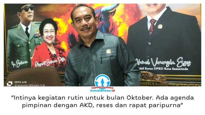 
 Wakil Ketua II DPRD Kota Samarinda, Ahmad Vananzda, memimpin Rapat Pimpinan (Rapim) dan Badan Musyawarah (Banmus) untuk menyusun agenda kelembagaan Oktober 2026, meliputi kegiatan AKD, masa reses, rapat paripurna, dan pembahasan sejumlah Raperda, Rabu (30/9/2026). Foto: Yana Ashari.