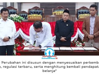 Penandatanganan kesepakatan bersama Rancangan Peraturan Daerah (Raperda) tentang Perubahan APBD Kabupaten Kutai Kartanegara Tahun Anggaran 2026. Foto: Indirwan.
