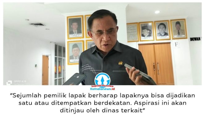 
 Anggota Komisi II DPRD Kota Samarinda sekaligus Ketua Fraksi Partai NasDem, Joha Fajal, menyampaikan bahwa penempatan lapak di Pasar Pagi masih dievaluasi oleh dinas terkait. Sejumlah pedagang mengusulkan agar lapak milik satu keluarga dapat ditempatkan berdekatan atau dijadikan satu, dengan tetap mempertimbangkan ketentuan yang berlaku. Foto: Yana Ashari.