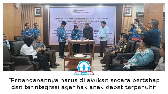 
 Pemerintah Kabupaten Kutai Kartanegara melalui Dinas Sosial bersama Pengadilan Agama Tenggarong menandatangani PKS layanan pendampingan perkara perwalian dan pengangkatan anak. Kerja sama ini memperkuat perlindungan serta pemenuhan hak anak melalui asesmen, pendampingan, dan survei sebelum proses persidangan.