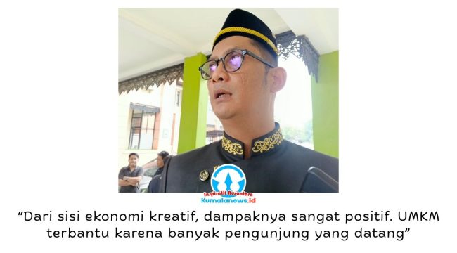 Anggota DPRD Kukar Hendra menilai tingginya antusiasme masyarakat dan wisatawan selama Festival Erau turut mendorong geliat UMKM serta membuka peluang pemasaran produk lokal. Foto: Indirwan.