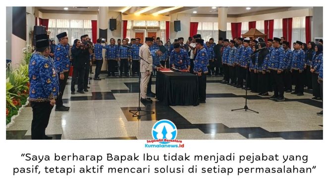 
 Pelantikan pejabat manajerial dan nonmanajerial, administrator, pengawas, serta fungsional di lingkungan Pemerintah Kabupaten Kutai Kartanegara. Foto: Indirwan.