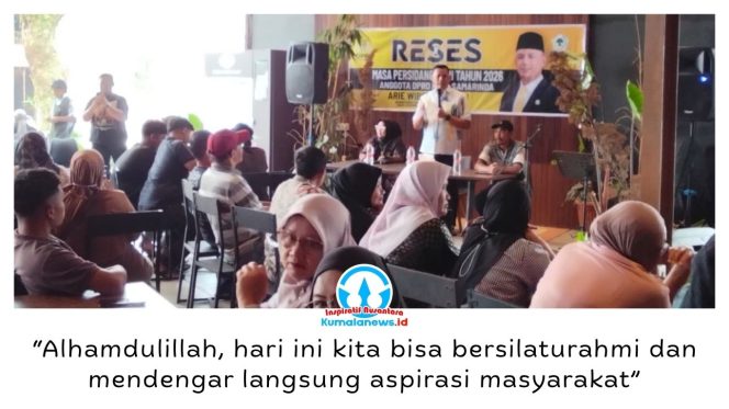 
 Anggota DPRD Samarinda Arie Wibowo berdialog dengan masyarakat dalam Reses Masa Persidangan III Tahun 2026 di Kemoyang Cafe, Sungai Pinang, untuk menyerap aspirasi dan berbagai persoalan warga.