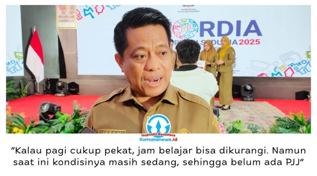 Kepala Disdikbud Kota Balikpapan, Irfan Taufik, menyatakan kebijakan pembelajaran akan disesuaikan secara bertahap dengan kondisi kualitas udara dan dampaknya terhadap kesehatan siswa serta tenaga pendidik. Foto: M Hilmansyah.