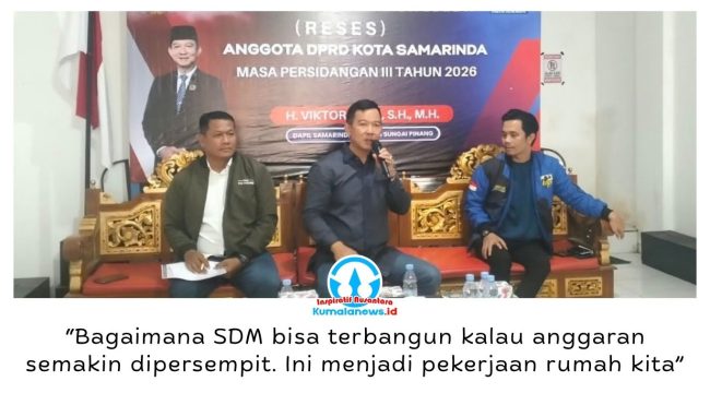 Anggota DPRD Kota Samarinda, Viktor Yuan, menyoroti kondisi fiskal daerah yang menjadi tantangan dalam pelaksanaan pembangunan dan penyerapan aspirasi masyarakat. Hal itu disampaikannya saat Reses Masa Persidangan III Tahun 2026, Senin (5/10/2026), sebagai momentum menyerap langsung berbagai aspirasi dan kebutuhan warga di daerah pemilihannya. Foto: Yana Ashari.