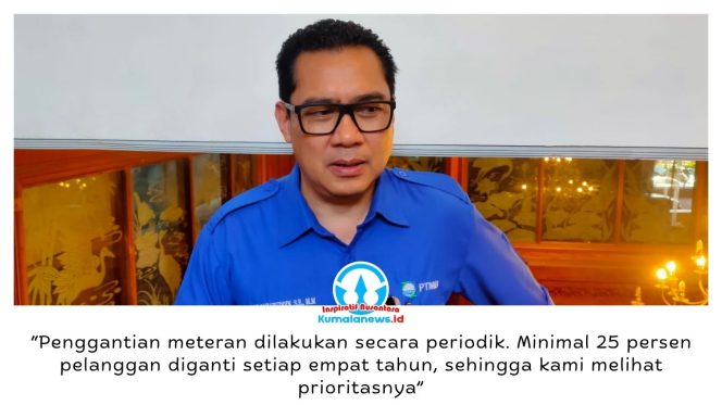 
 Direktur Utama PTMB, Yudhi Saharuddin, mengimbau pelanggan segera melaporkan kehilangan meteran dan membuat berita acara sebagai dasar pemeriksaan serta proses penggantian. Foto: M Hilmansyah.