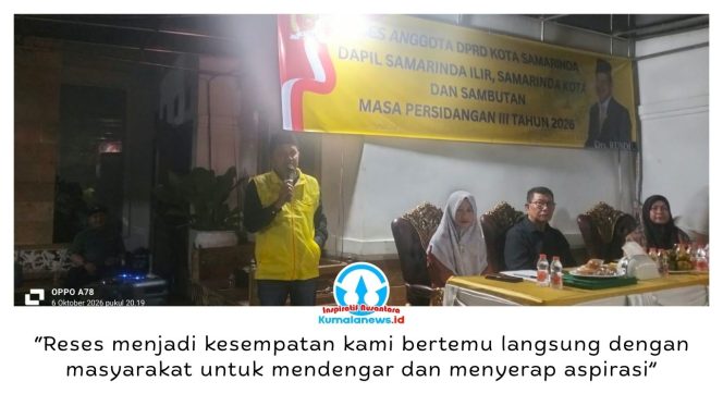 
 Anggota DPRD Kota Samarinda, Rusdi, menyerap aspirasi warga melalui Reses dan Silaturahmi Masa Persidangan III Tahun 2026 di kawasan Pelita 6, Samarinda, Selasa (6/10/2026) malam. Foto: Yana Ashari.